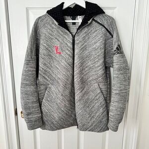 Adidas Men's Gray Z.N.E. Full Zip Hoodie Louisville Cardinals Men's Size Lg